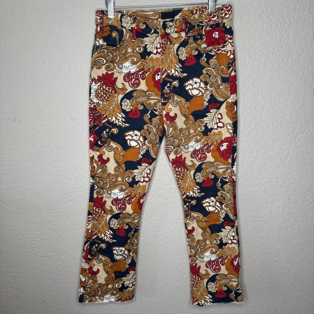 Mother The Hustler Ankle Fray Flower in Her Hair Multicolor Floral Size 31 - Picture 2 of 11